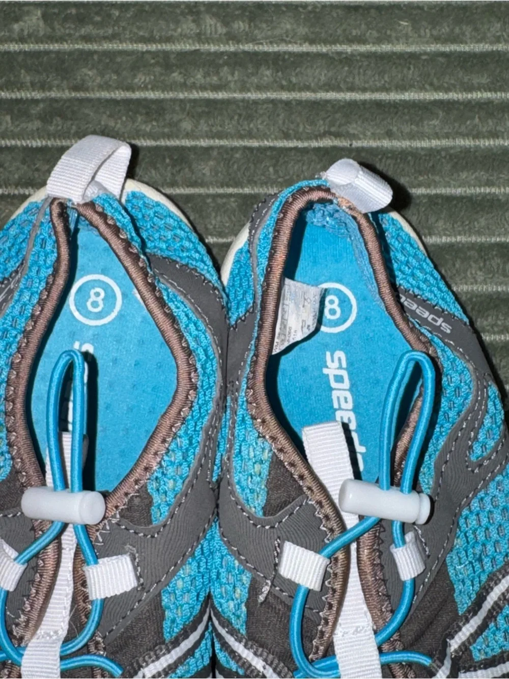 Speedo Teal and Gray Aqua Socks with Secure Bungee Lacing